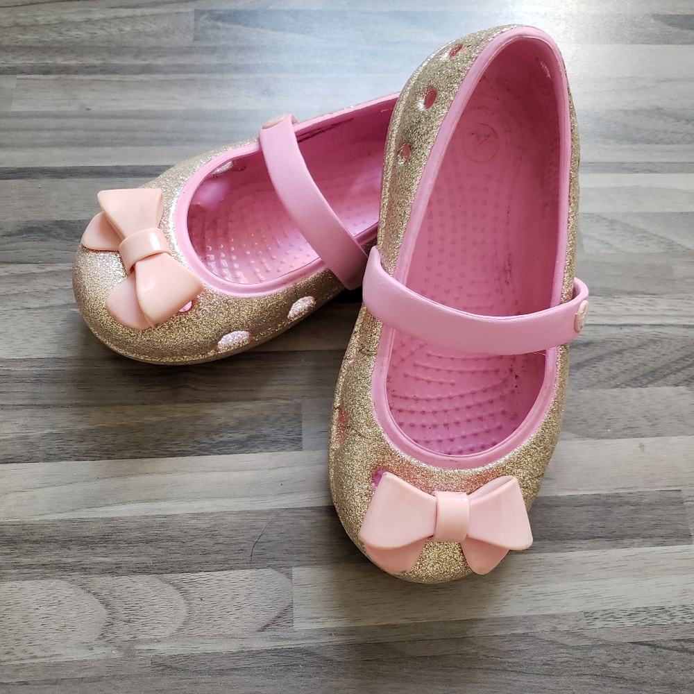 CROCS - Toddler Girl Keeley Glitter Bow Mary Janes